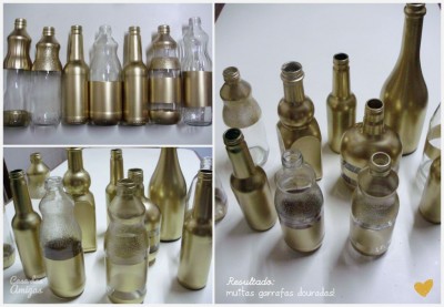 DIY garrafas-douradas